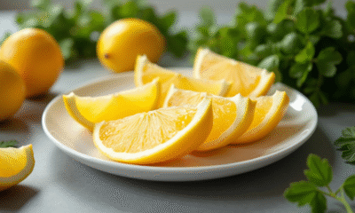 Tranches de carambola sur une assiette blanche lumineuse