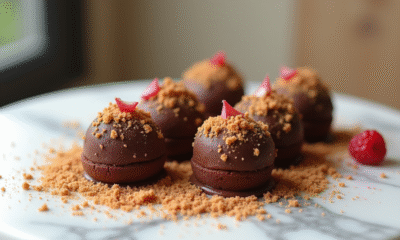 Gavottes croustillantes sur un entremets chocolaté élégant