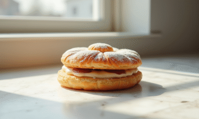 ParisBrest frais sur marbre avec creme hazelnut