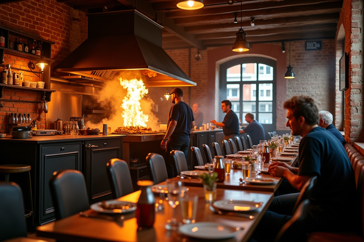 Restaurant grill rustique à Toulouse avec viande grillée