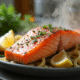 Filet de saumon cuit à la perfection dans un panier d'air fryer
