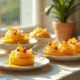 Table élégante avec desserts au yuzu et yumberry